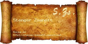 Stenger Zsanett névjegykártya